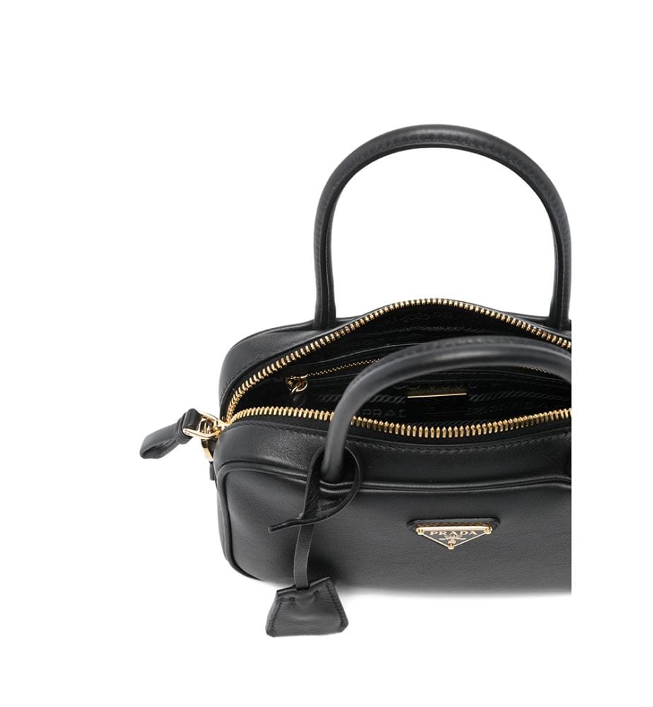 Mini sac à main en cuir souple – Noir
