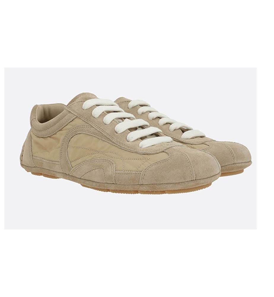 Basket Montecarlo Re-Edition 2005 en nylon et daim – Beige