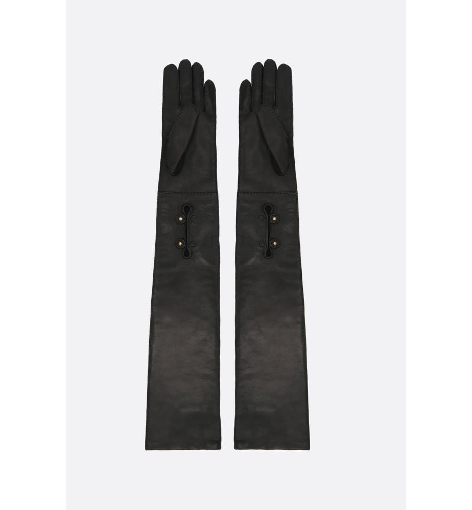 Gants longs en cuir Nappa - Noir