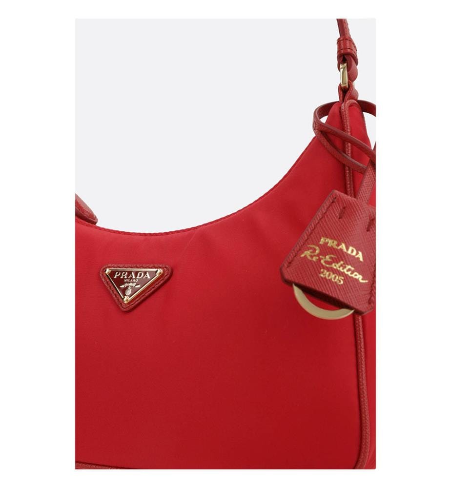 Mini sa Re-Edition 2005 in Re-Nylon and Saffiano - Red