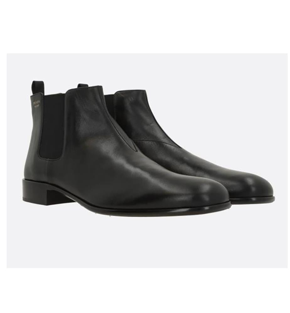 Bottes Chelsea en cuir Lux - Noir
