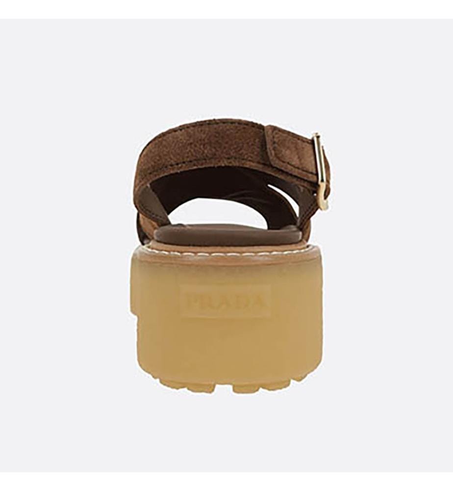Flat suede sandals - Cocoa Brown