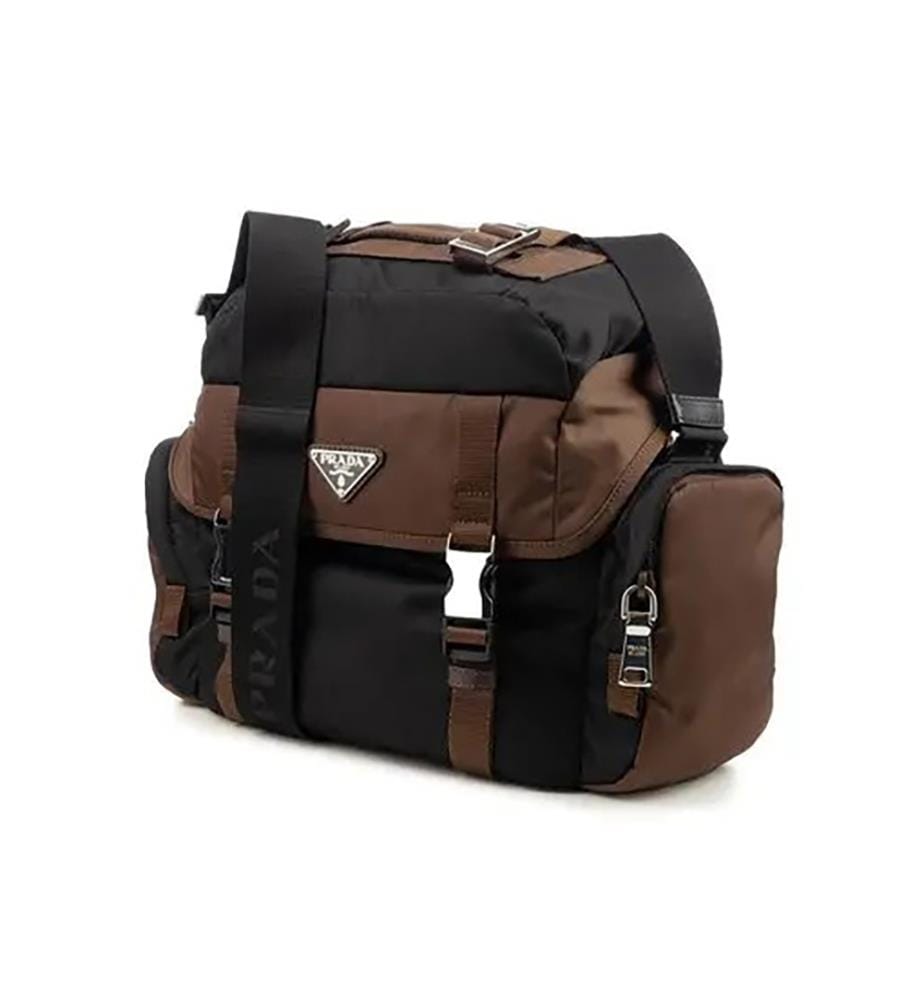 Borsa a tracolla Re-Nylon - Nero e Bruciato