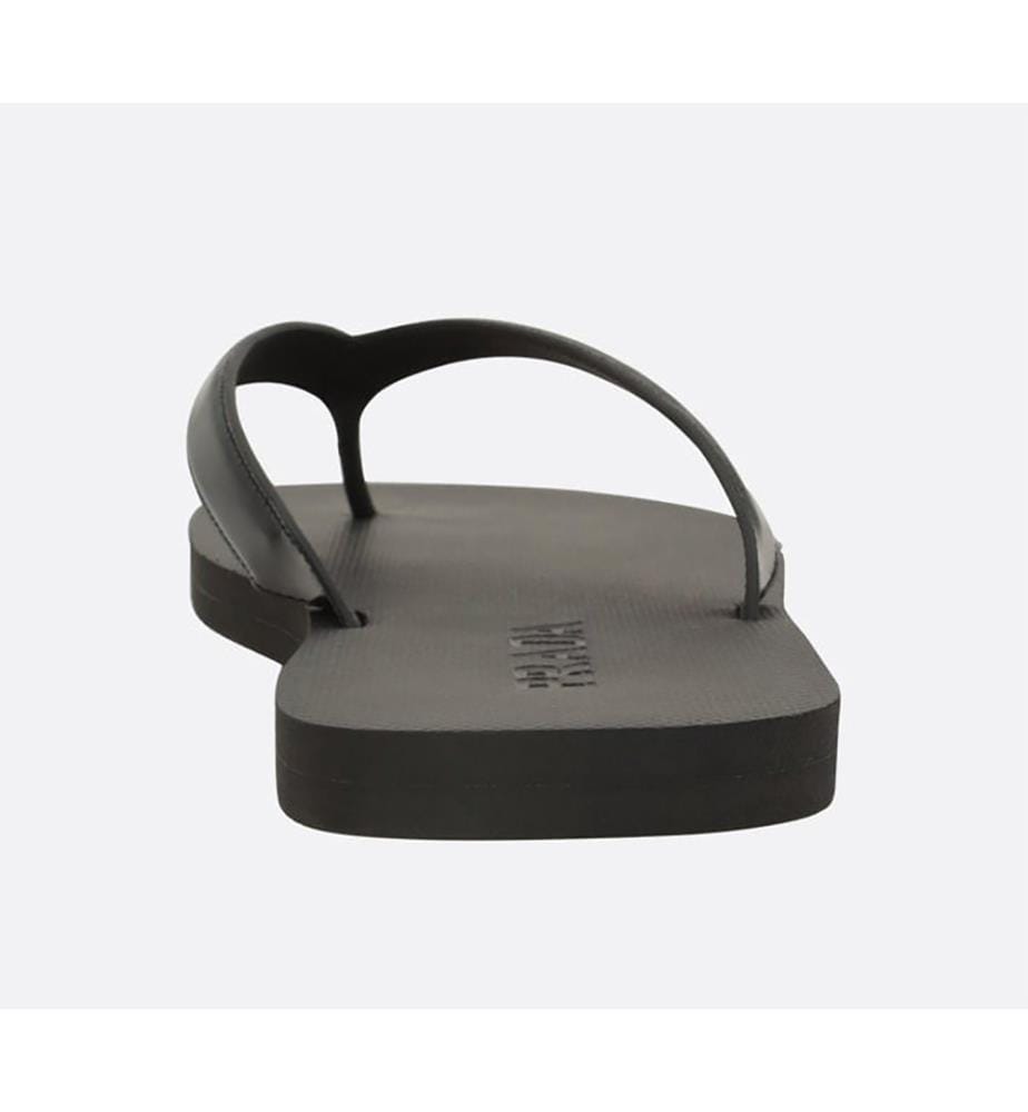 Brushed Leather Strappy Sandals - Black