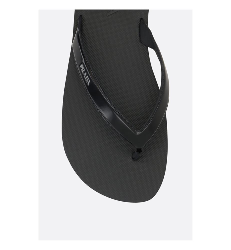 Brushed Leather Strappy Sandals - Black