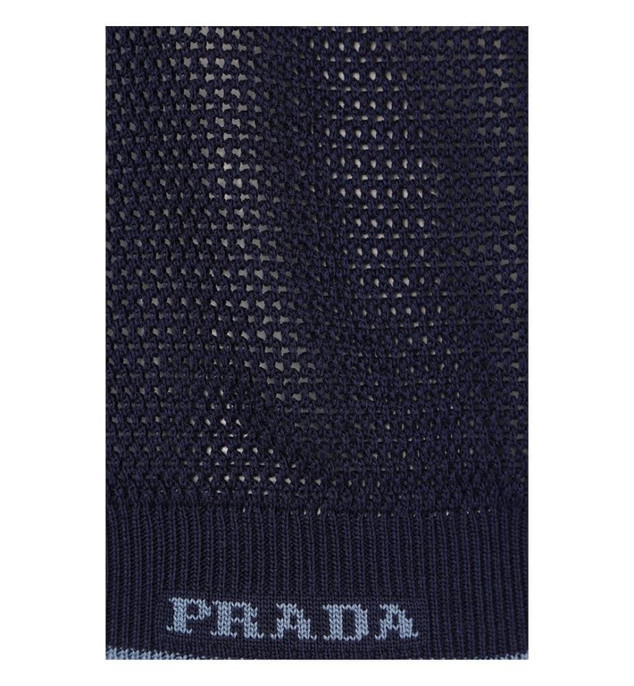 Polo en soie et coton - Bleu
