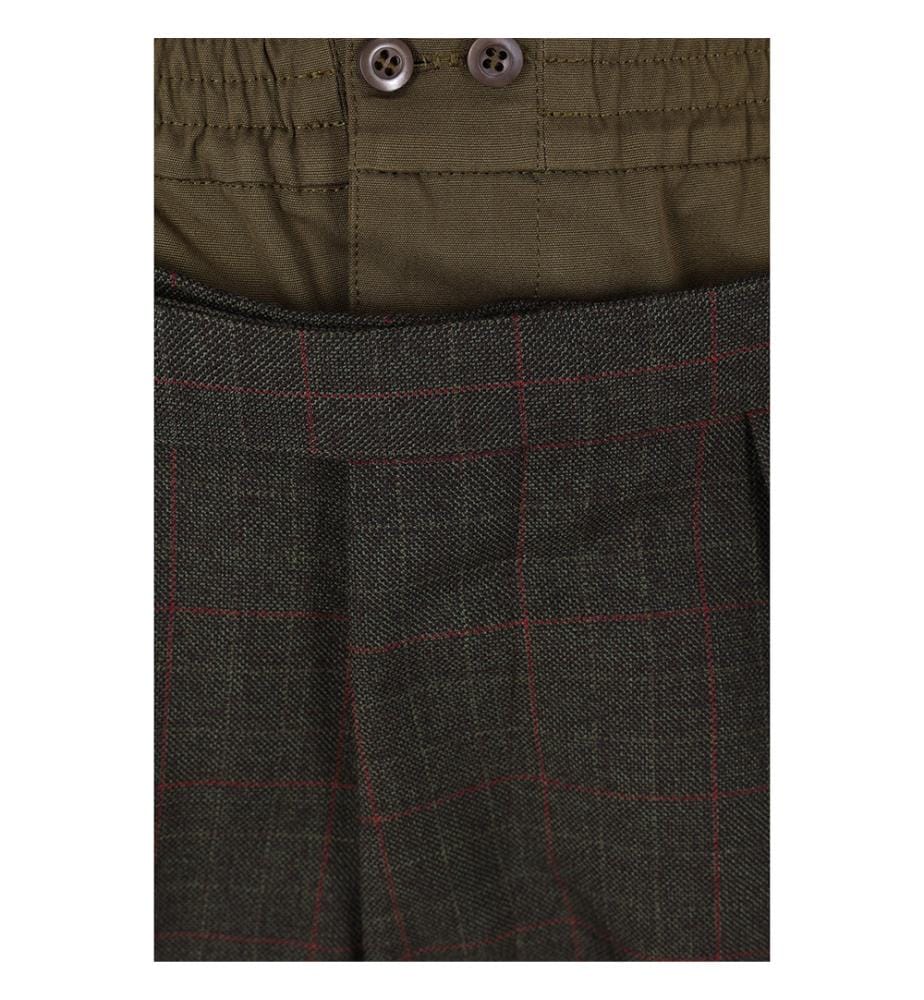 Pantalon en laine à carreaux - Vert forêt