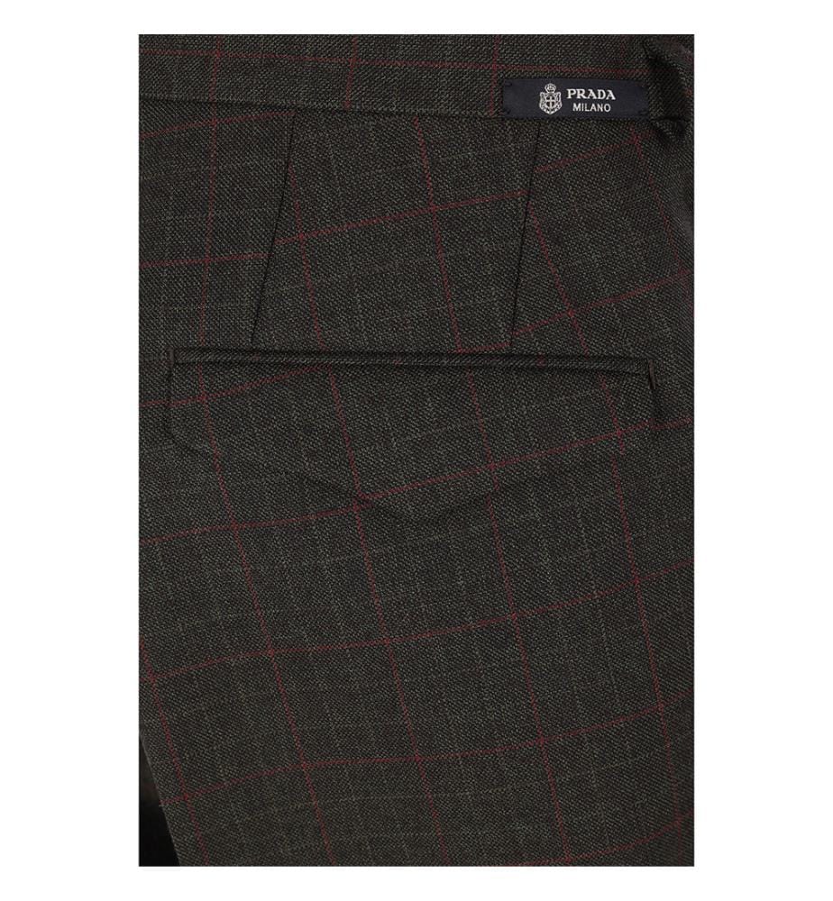 Pantalon en laine à carreaux - Vert forêt