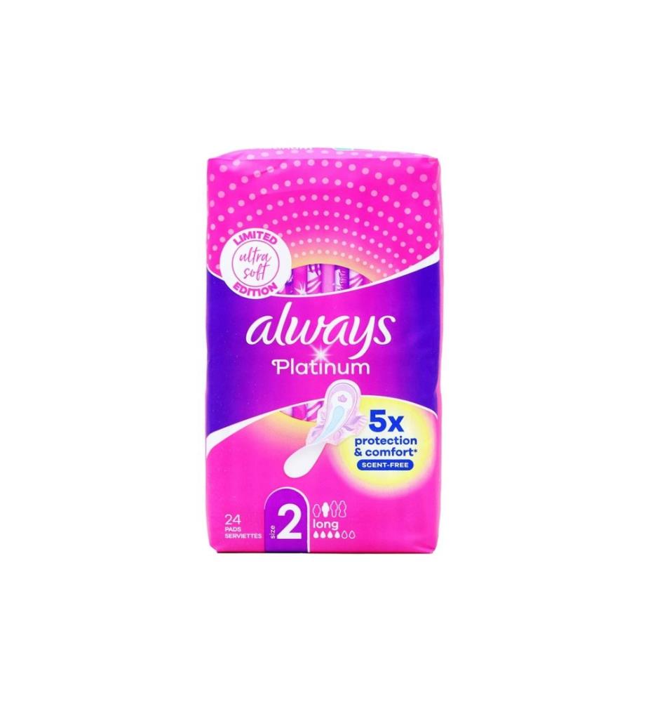 Always Binde mit Flügeln Platinum Long 24 Stück