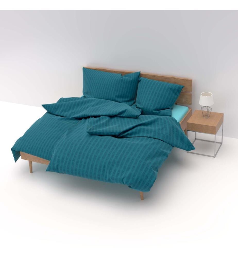 Bettwäsche Satin Seersucker uni - 200 x 210 cm