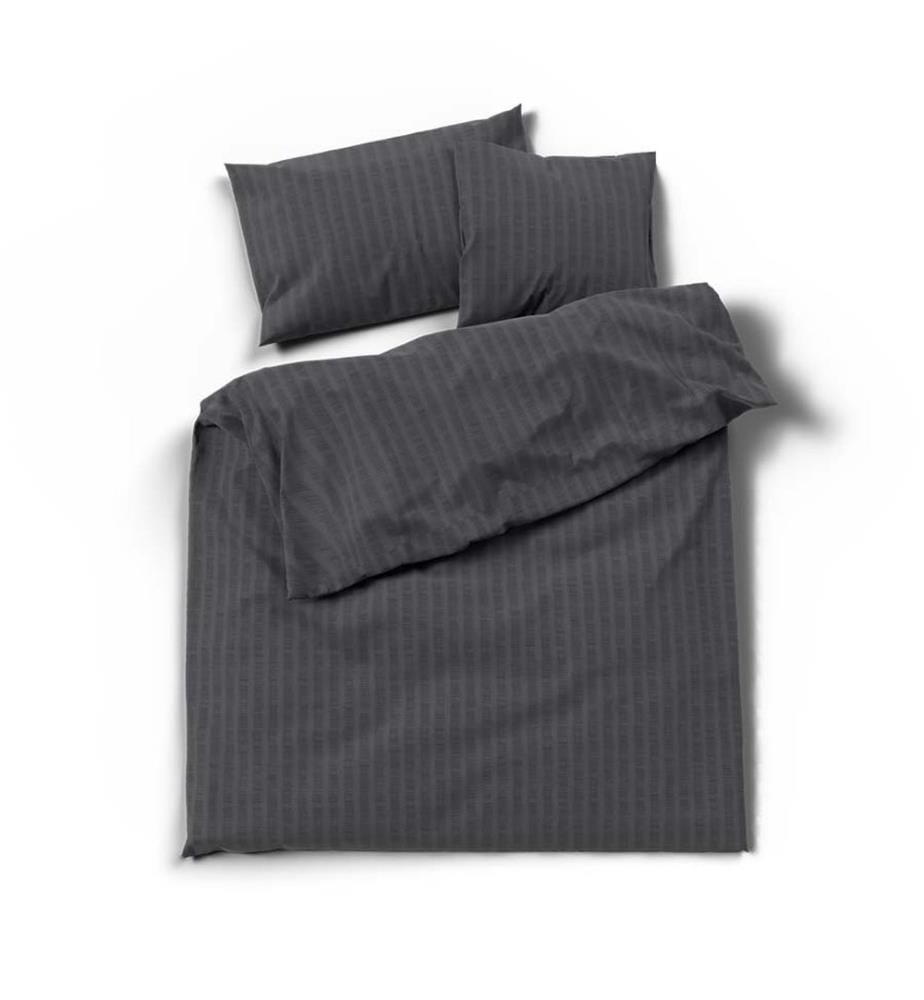 Bettwäsche Satin Seersucker uni - 200 x 210 cm