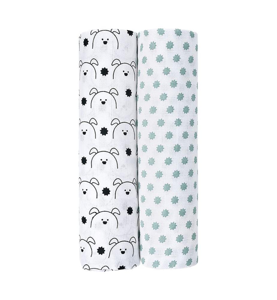 Bio-Baumwollmusselin Oliv 120X120 (Pack 2Und)