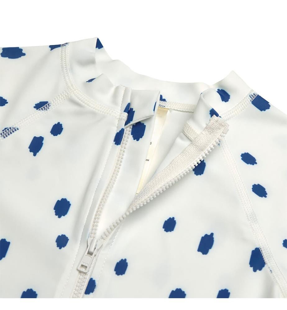 Combinaison anti-UV manches courtes - Spots blue/nature