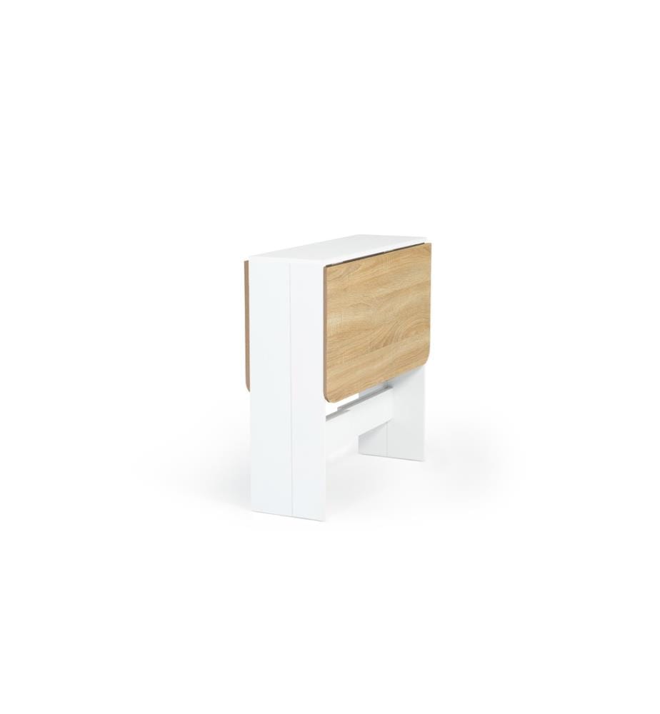 Esstisch Konsole Klappbar Platte - 27 x 76 x 75 cm - Natur und Weiss