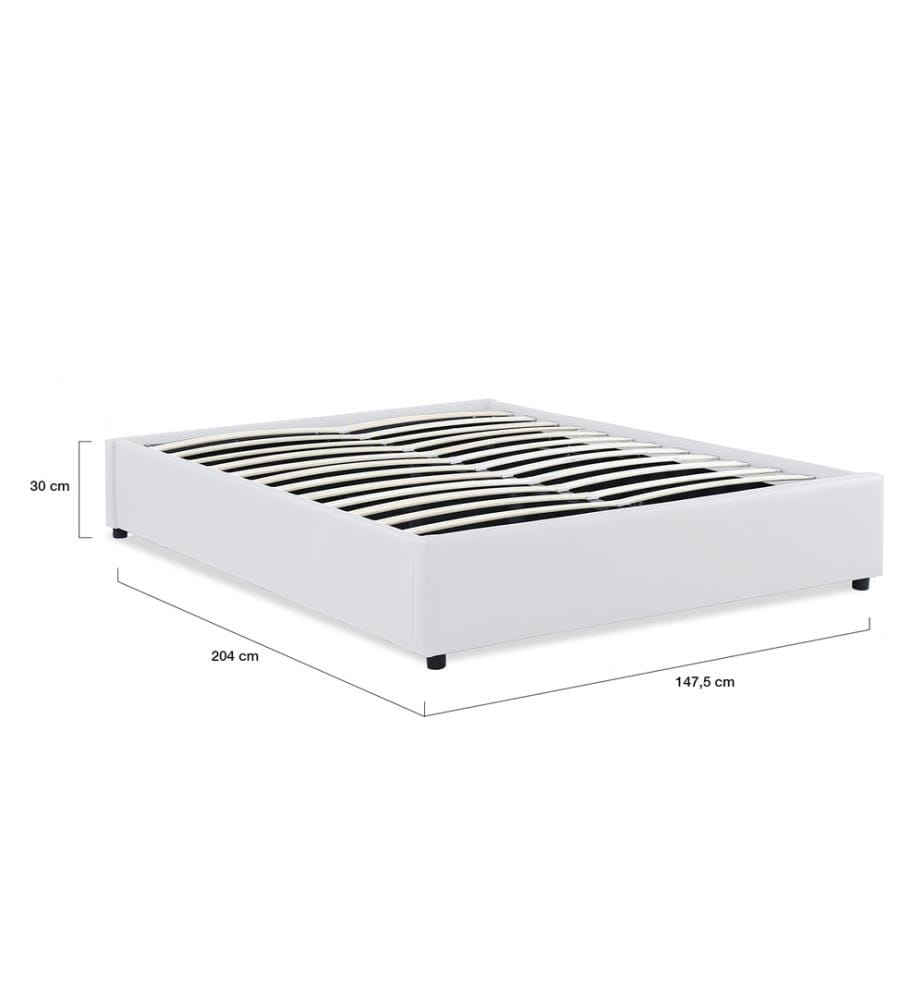Kastenbett Otto mit Bettkasten 140x190cm - Weiss
