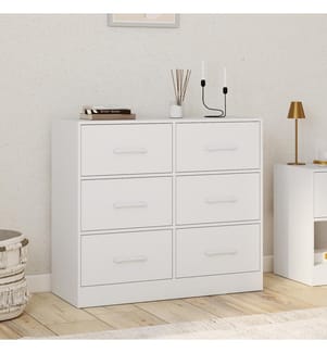Uma Kommode mit 6 Schubladen - Weiss