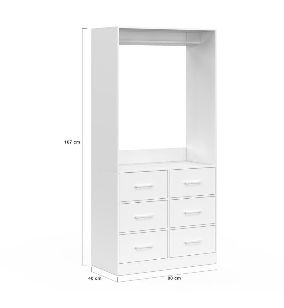 Uma Ankleidezimmer mit 1 Kleiderschrank - Weiss