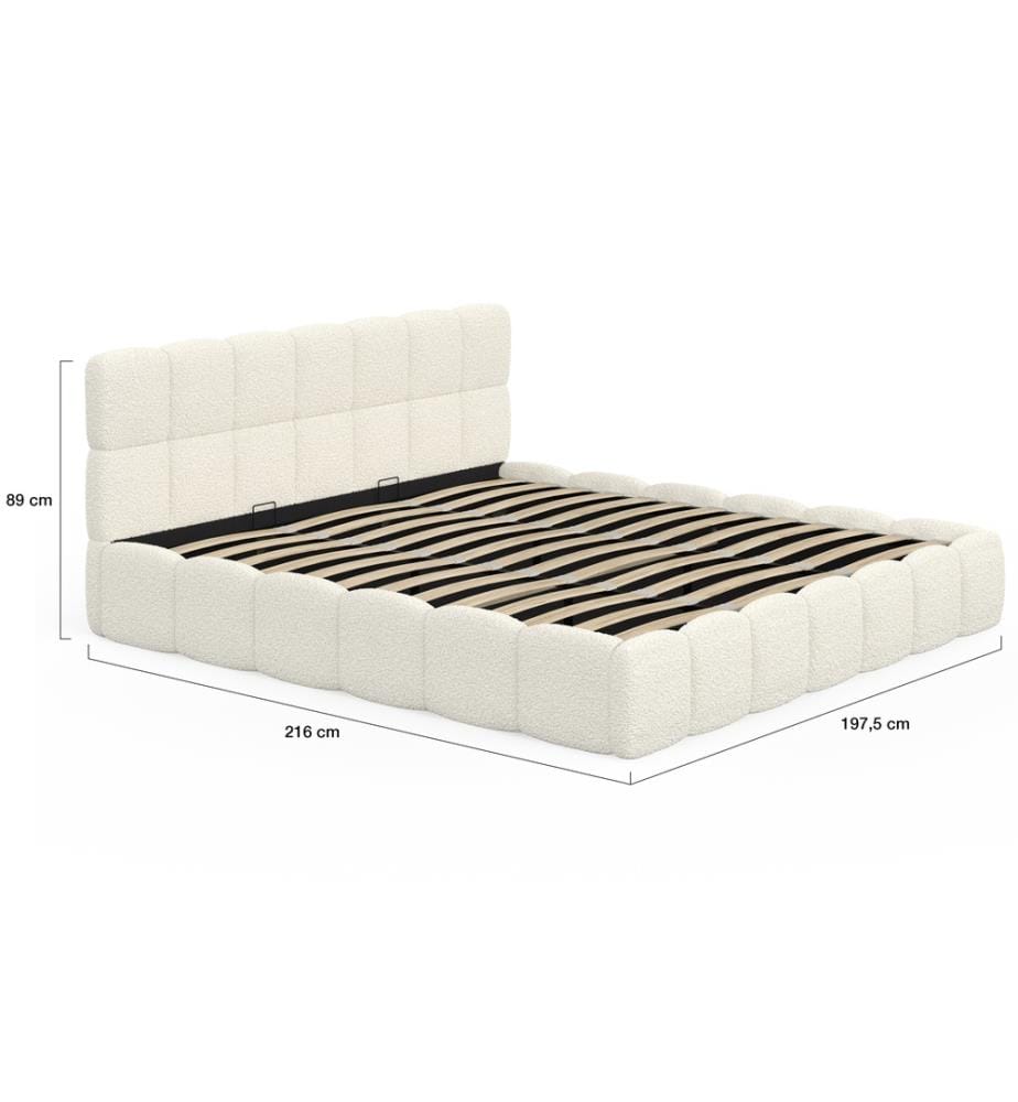 Bett mit Stauraum 180 x 200 cm – Bubble – Weiss
