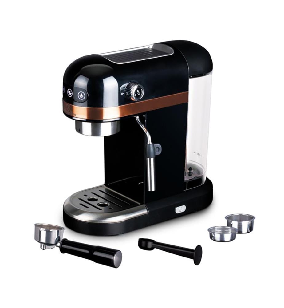 Espresso-Kaffeemaschine mit LED-Display - Schwarz und Roségold