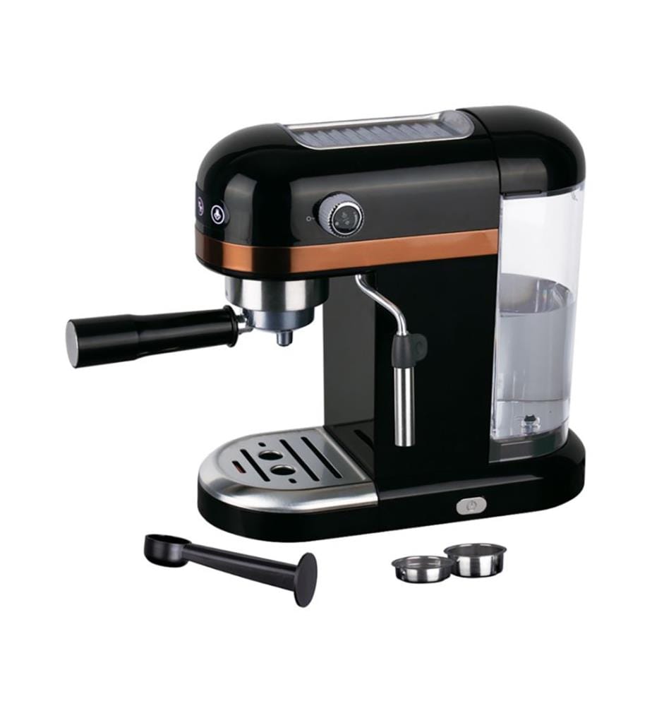 Espresso-Kaffeemaschine mit LED-Display - Schwarz und Roségold