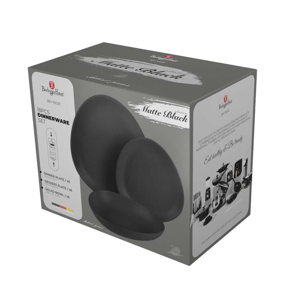18-teiliges Tellerset, Matte Black Collection