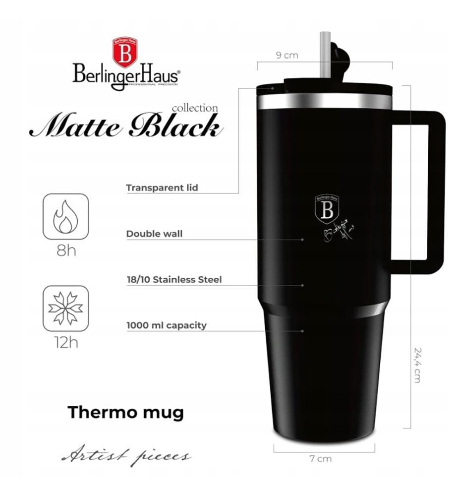 Berlinger Haus Thermobecher 1 Liter Matte Black Collection