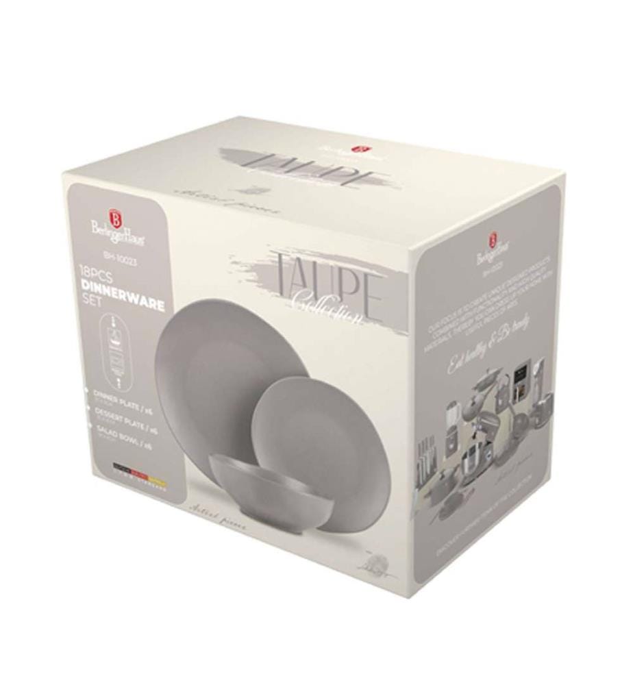 18-teiliges Tellerset, Taupe Collection - Matt