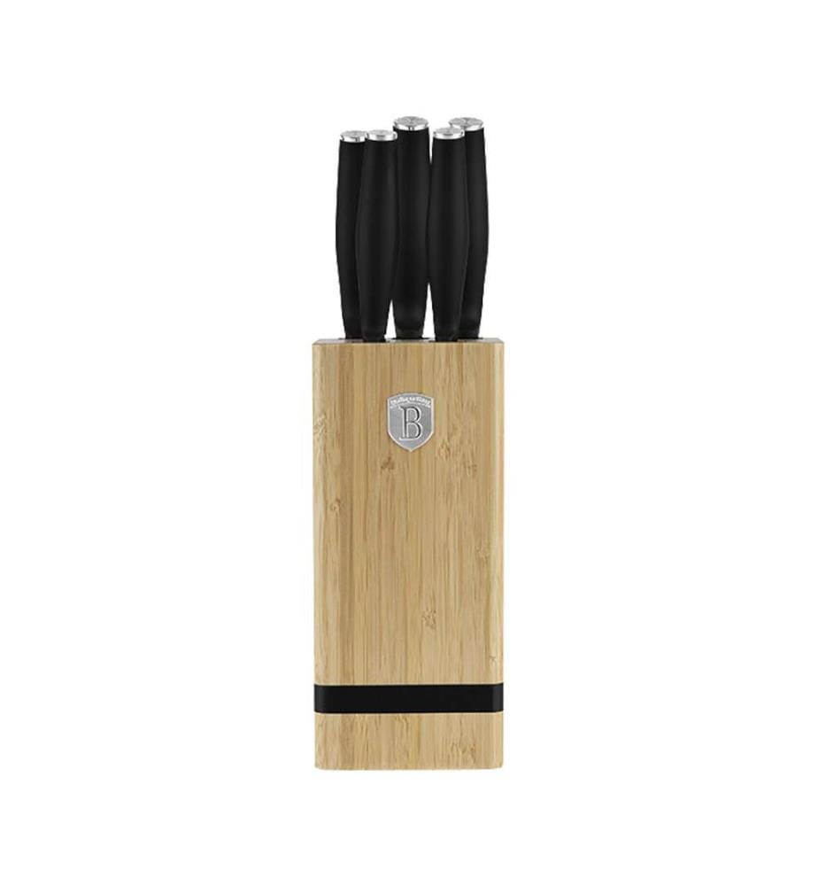 6-teiliges Messerset mit Messerblock, Matte Black Collection