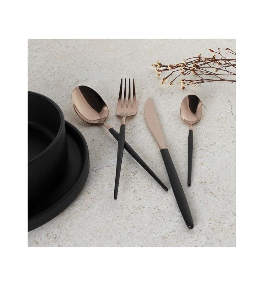 24 teiliges Besteckset, Matte Black Collection - Matt Black