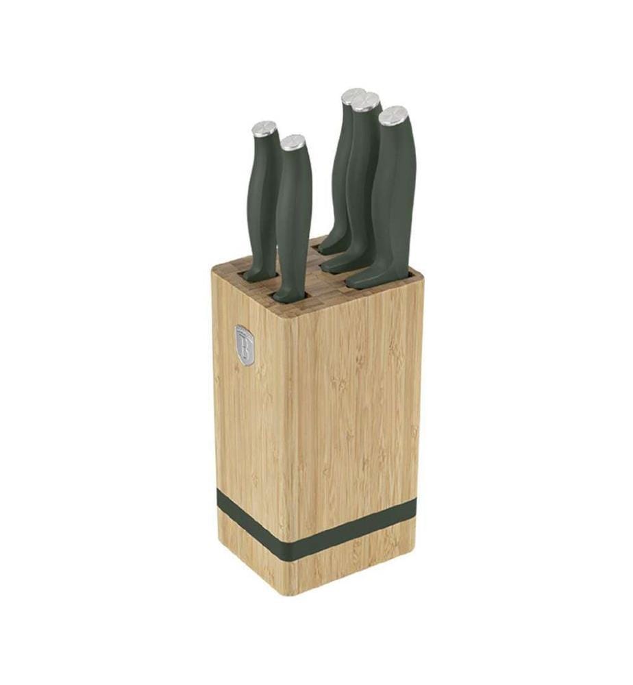 6-teiliges Messerset mit Messerblock Matte Green Collection - Mattgrün