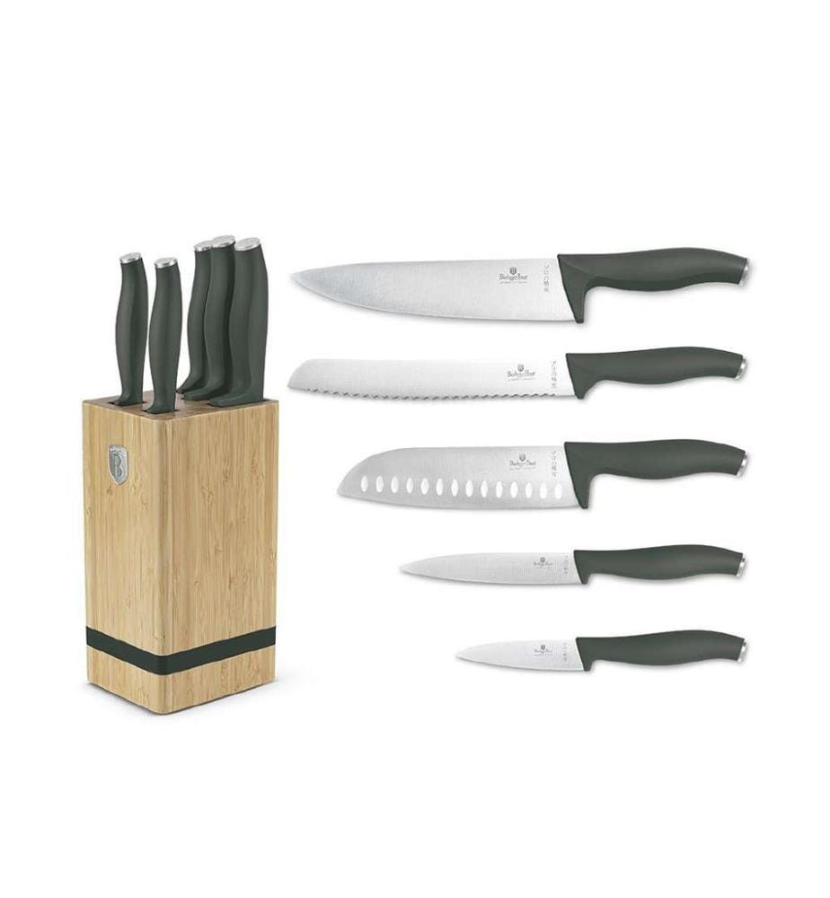 6-teiliges Messerset mit Messerblock Matte Green Collection - Mattgrün