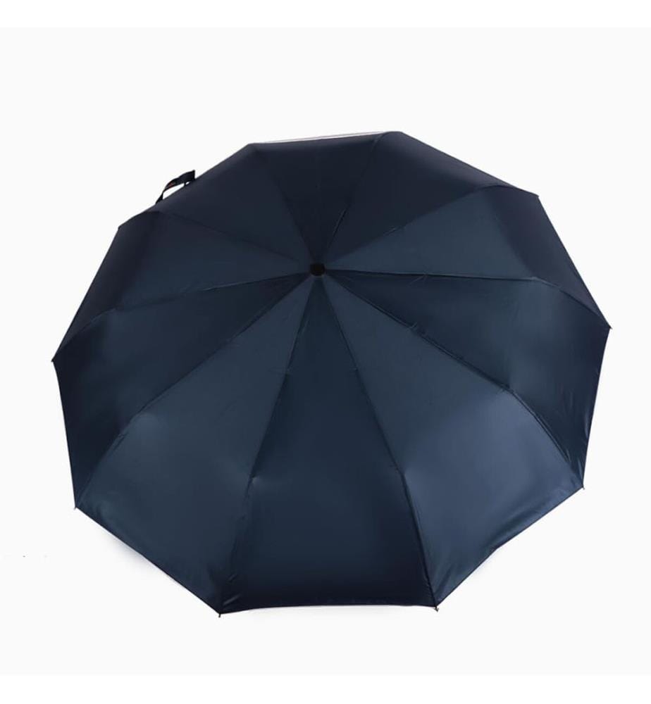 Automatischer Premium-Regenschirm Holzgriff Marineblau - Marineblau