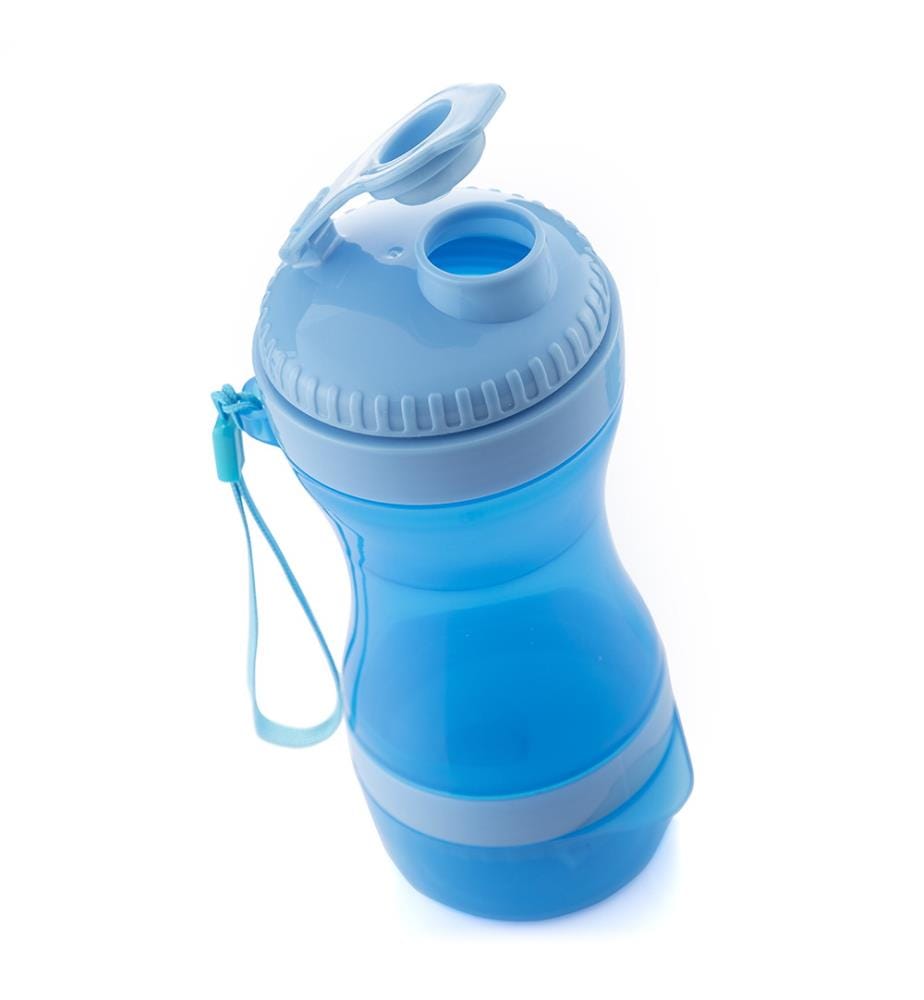 2-In-1 Flasche mit Wasser- und Futterbehälter für Haustiere Pettap - Blau