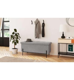 Loan Truhenbank mit Stoffbezug - 100 cm - Grau