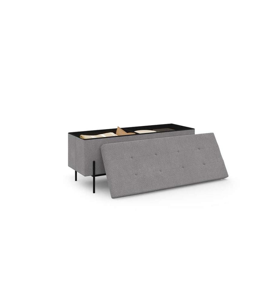 Loan Truhenbank mit Stoffbezug - 100 cm - Grau
