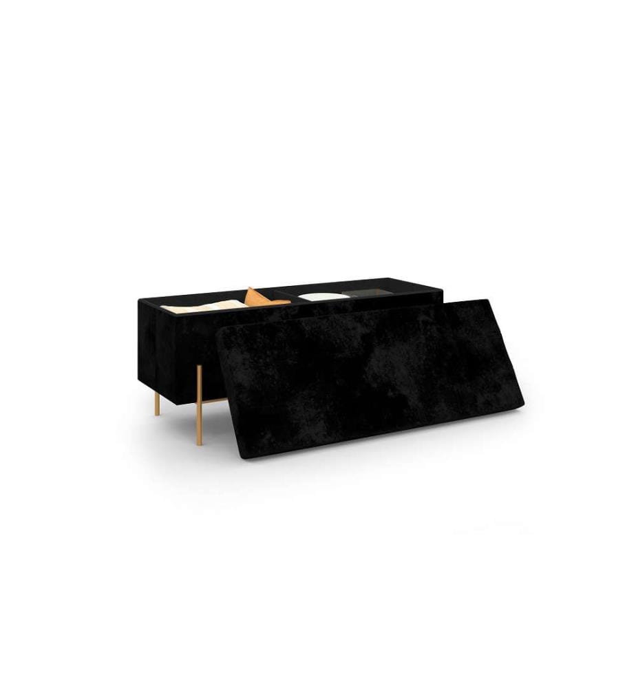 Bank Coffre Loan 100 x 37 x 45 cm - Schwarz