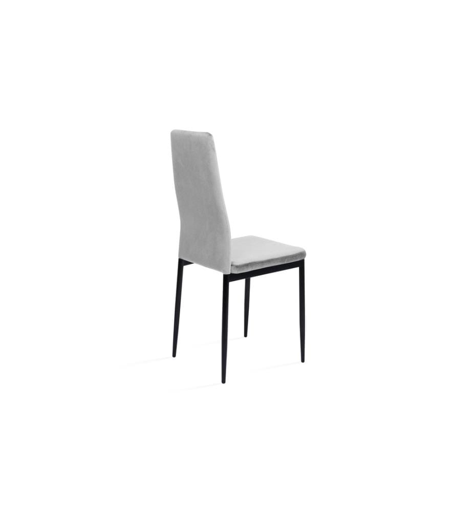 6er-Set Moderne Stühle Jade aus Velours - Hellgrau