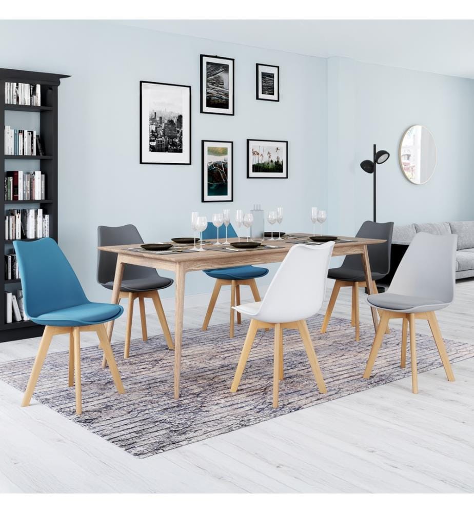 6er-Set Stühle Nordia - 4 Farbtöne