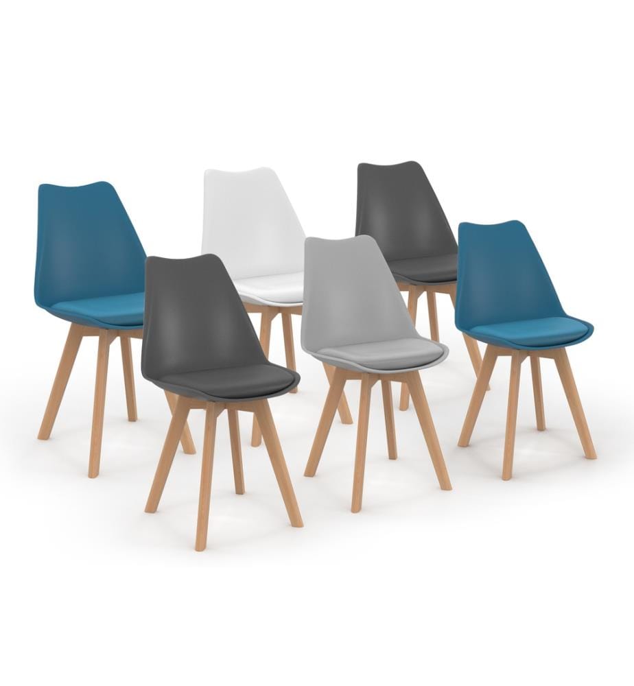 6er-Set Stühle Nordia - 4 Farbtöne
