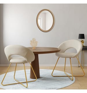 2er-Set Malone Stühle aus Velours - Creme und Gold
