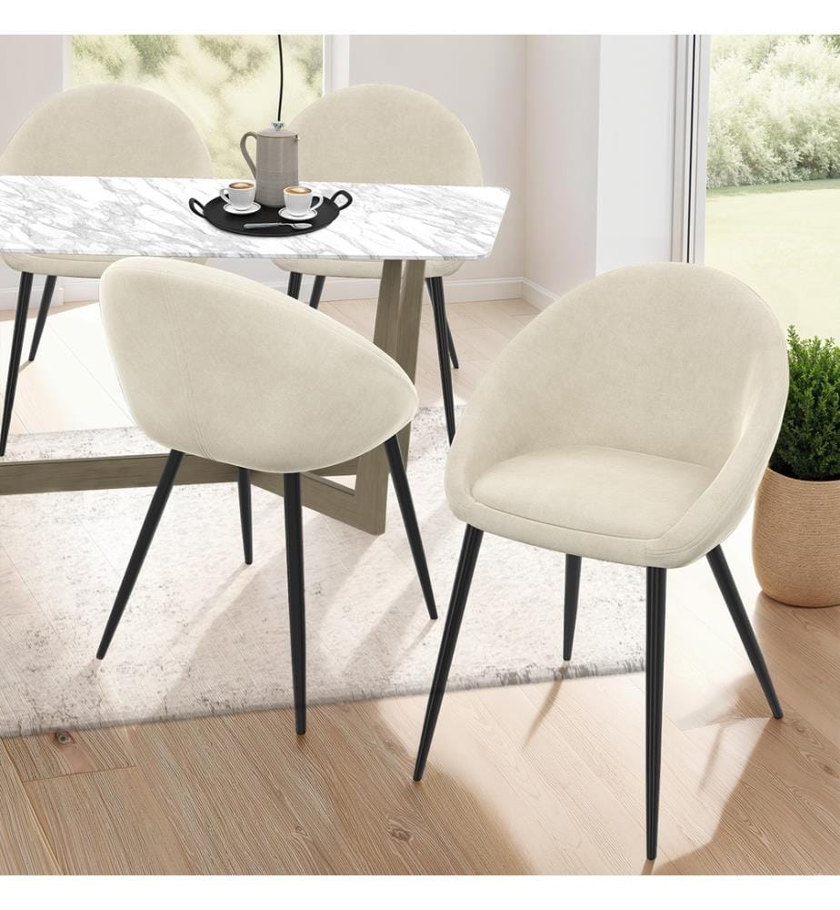 4er-Set Stühle Dory - Creme