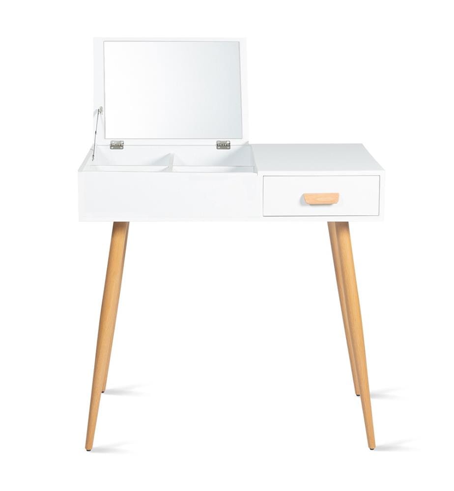 Frisiertisch Serena 80x39x75cm - Weiss und Hellbraun