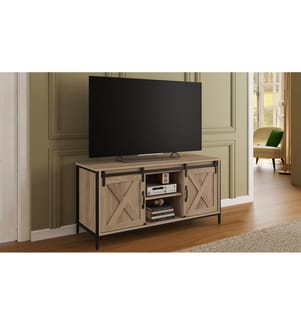 Cheyenne TV-Möbel mit 2 Türen - 113 x 40 x 50 cm - Holz und Schwarz