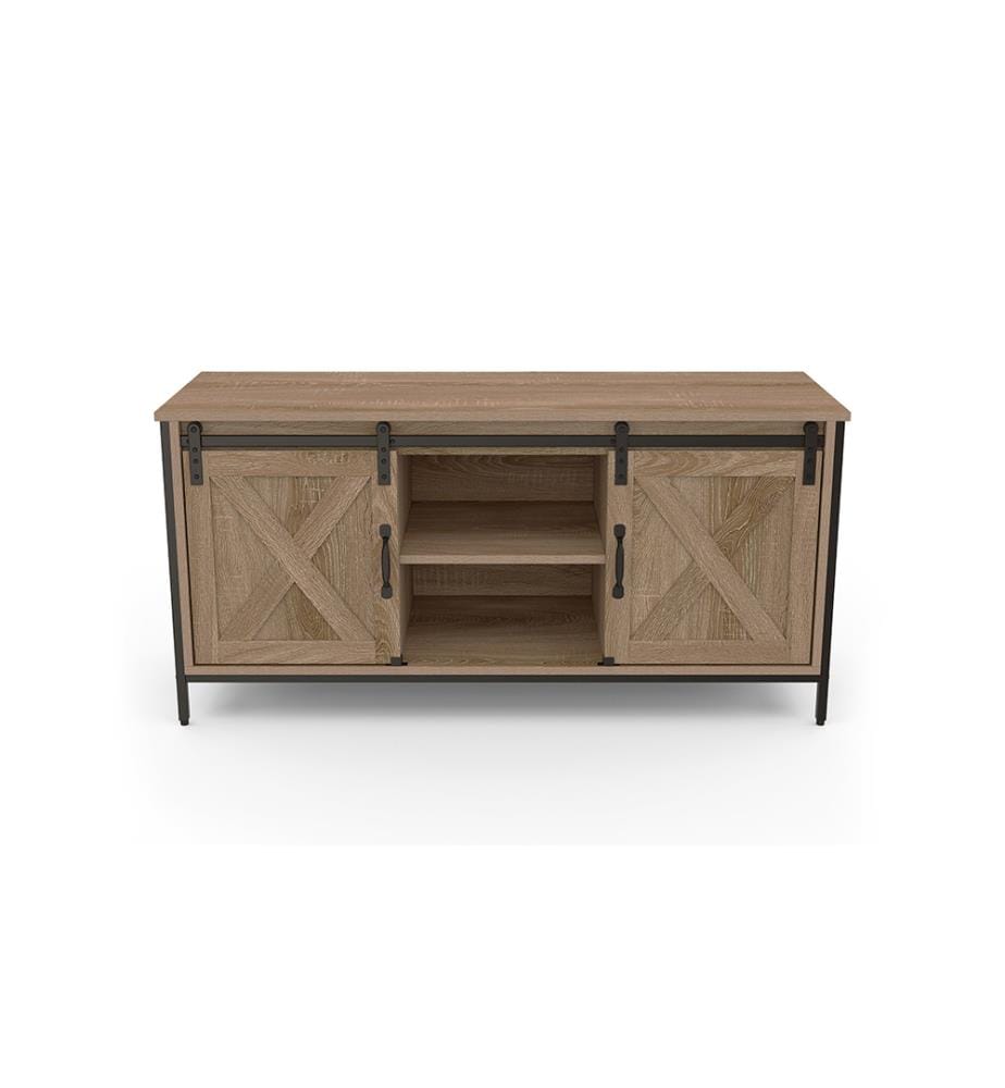 Cheyenne TV-Möbel mit 2 Türen - 113 x 40 x 50 cm - Holz und Schwarz