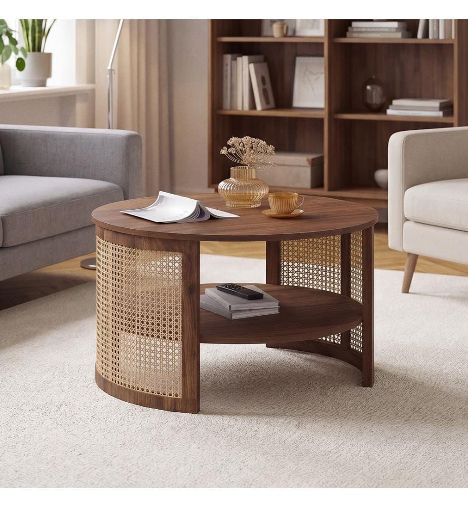 Runder Couchtisch „Eve“ – Nussbaum