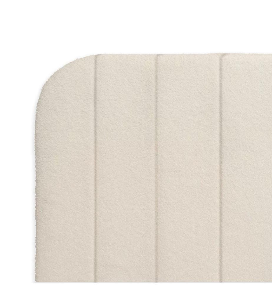 Bettkasten Valentina aus Bouclé-Stoff mit Lattenrost und Kopfteil 160x200cm - Weiss