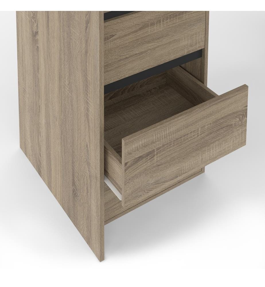 Ankleidezimmer Justine ausziehbar 120-180cm Holzeffekt 6 Schubladen Doppelsäule
