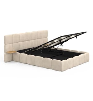 Bett mit Stauraum 140 x 190 cm – Bubble – Beige