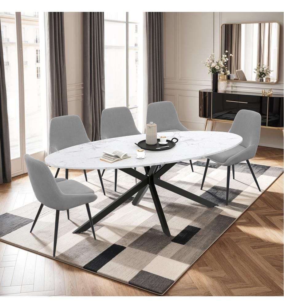 Esstisch Celeste 200 x 90 x 75 cm - Weiss & Schwarz