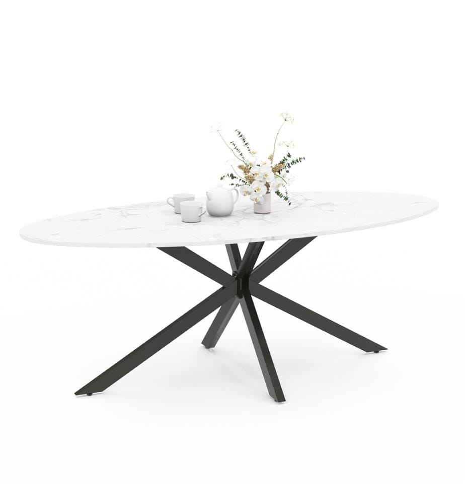Esstisch Celeste 200 x 90 x 75 cm - Weiss & Schwarz